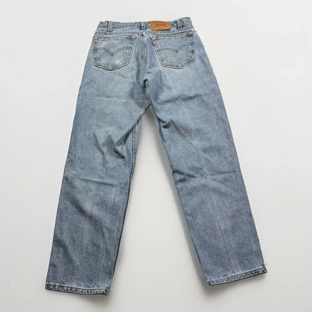 Vtg 90s Levi’s 550 Relaxed Taper Jeans Mens34x30 (fits 32x30) Made in USA Light